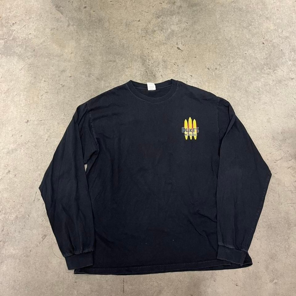 Vintage Y2K dukes Malibu faded surfer long sleeve front and back hit‎ shirt